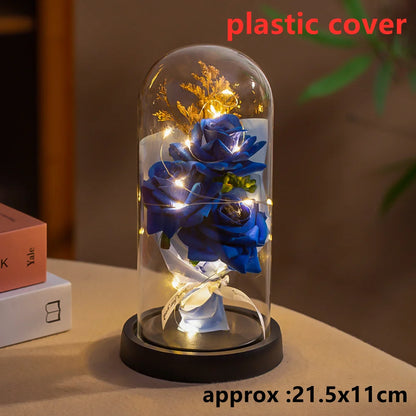 LED Galaxy Three Rose Artificial Flowers Gift without Battery