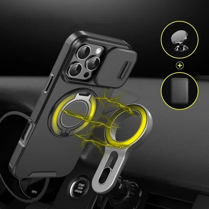 Heavy-Duty Magnetic Bracket Case For iPhone
