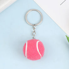 Tennis Ball Metal Keychain