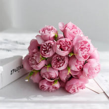 Rose Pink Peony Artificial Flowers Bouquet
