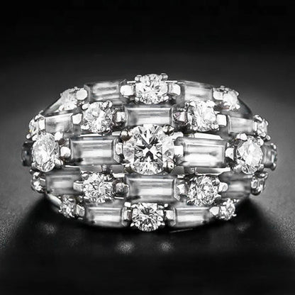 Huitan Wide Ring with Cubic Zirconia