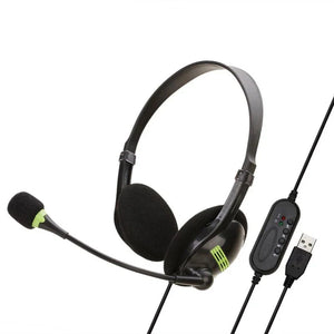 Wired Operator Retractable Headset with Microphone