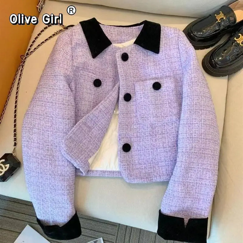 Women's Elegant Sequined Single-Breasted Crop Jacket Coat