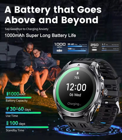 T-Rex 3 Ultra GPS Smartwatch with 1000mAh Battery and 10ATM Waterproofing