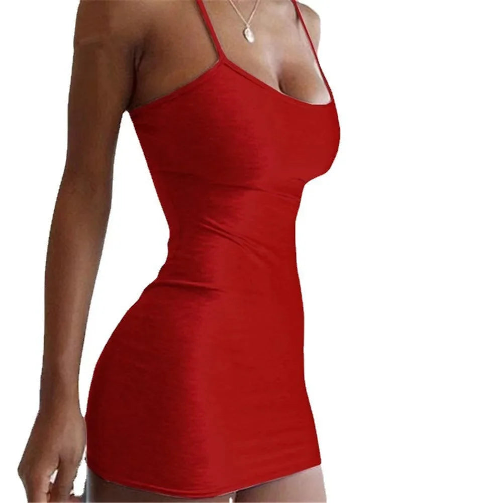 Women's Spaghetti Strap Mini Bodycon Sundress