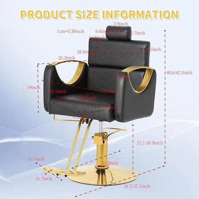 360° Swivel Hair Stylist Barber Chair with Headrest