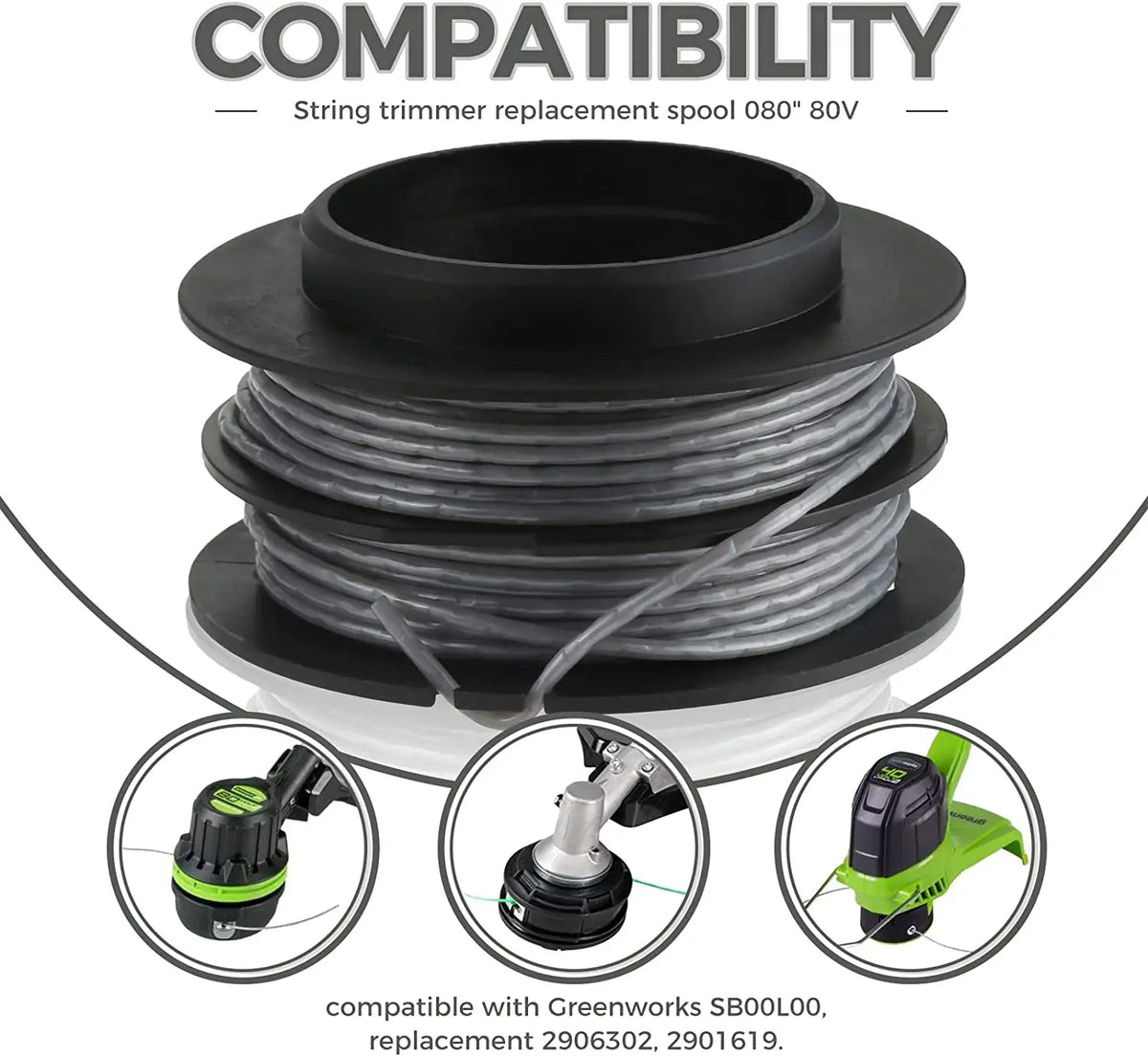 8-Pack Commercial-Grade String Trimmer Spool & Line Replacement Set
