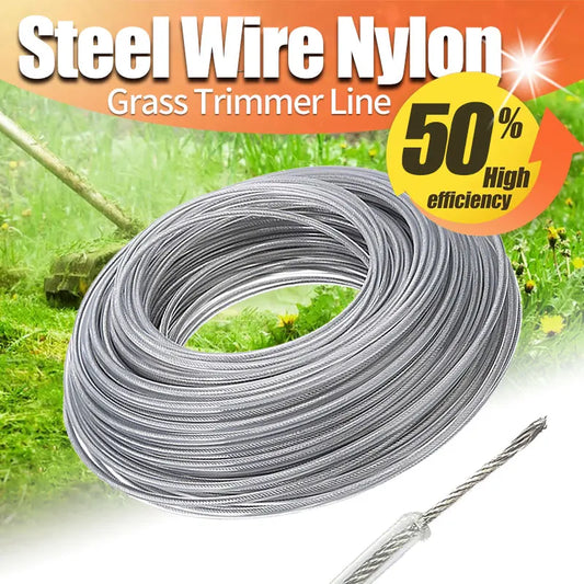 INDEL Steel Wire Reinforced Nylon String Trimmer Line – Heavy-Duty Brushcutter Replacement Cord