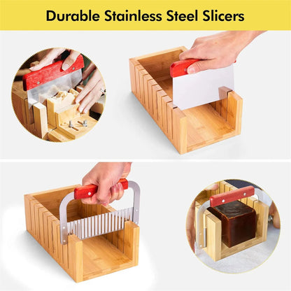 DIY Handmade Silicone Soap Making Kit with Wood Box & Cutters