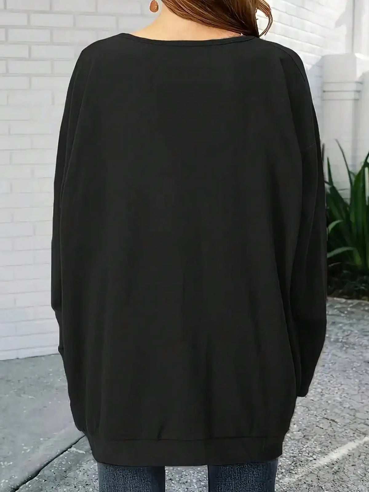 Women's Plus Size Graphic Pullover - "On a Dark Desert Highway" Long Sleeve T-Shirt