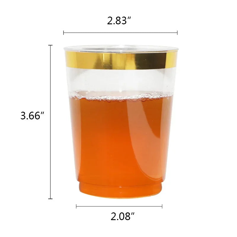 50-Pack 10oz Disposable Plastic Party Tumblers - Clear Aviation Cups