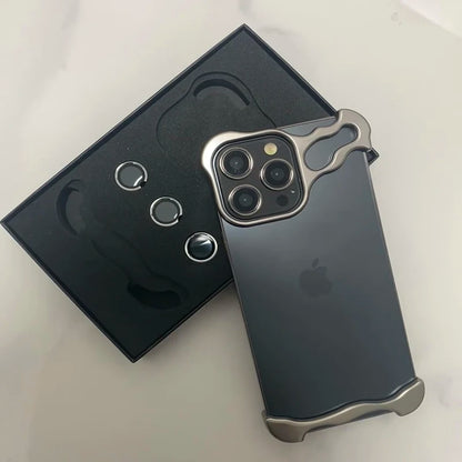 Luxury Metal Bumper Phone Case with Camera Lens Protection for iPhone