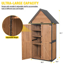 Outdoor Storage Shed Cabinet with Metal Frame for Stability