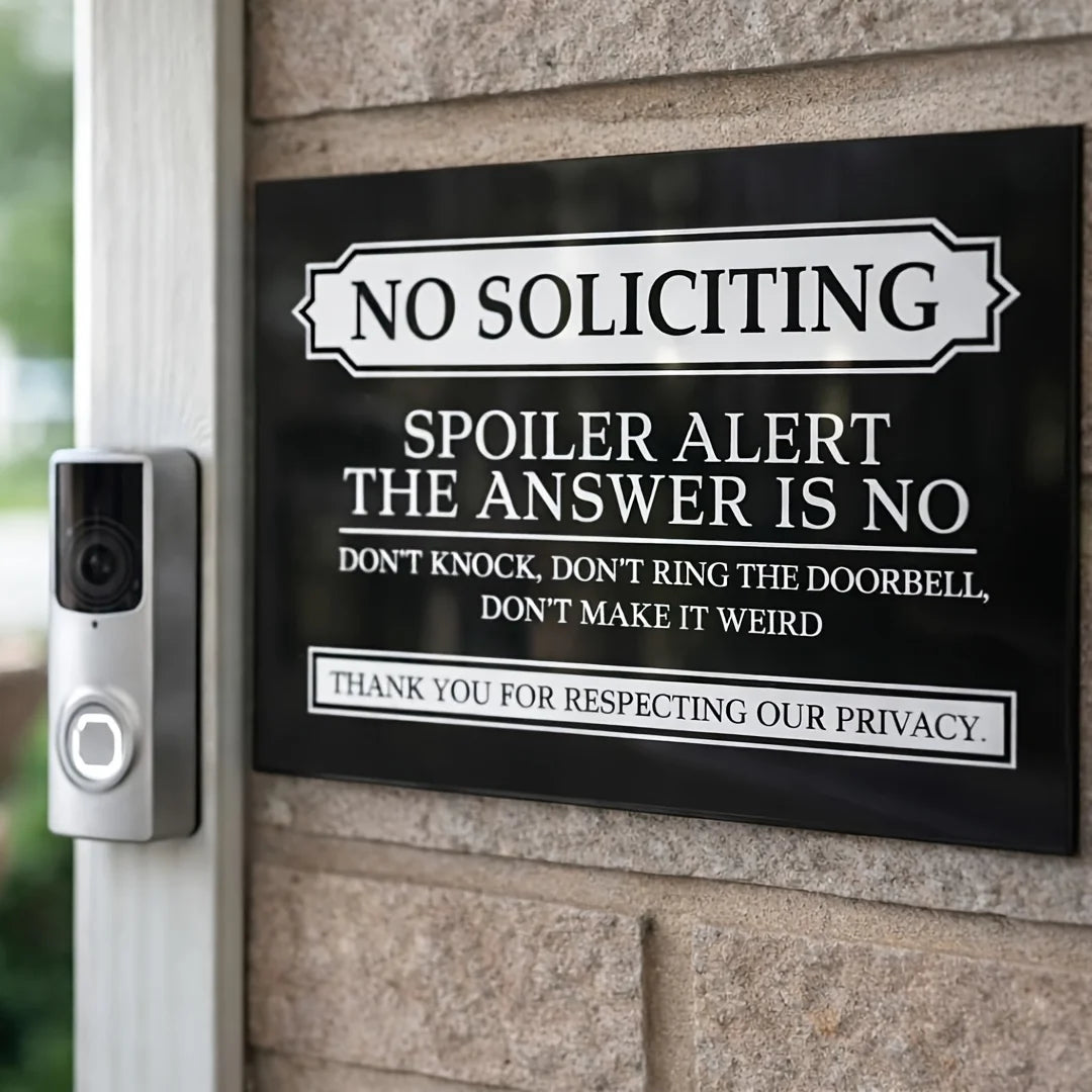 Funny & Vintage Metal "No Soliciting" Door & Wall Sign