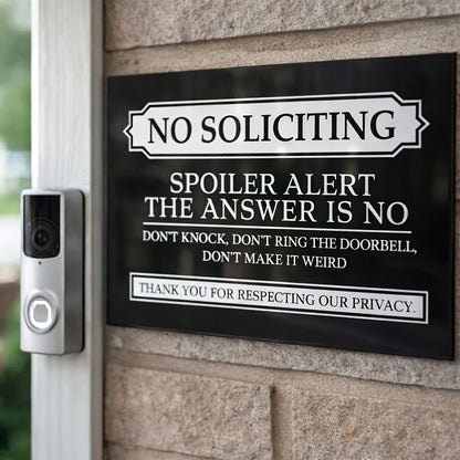Funny & Vintage Metal "No Soliciting" Door & Wall Sign