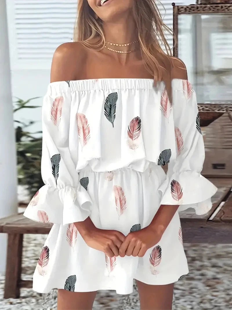 Women's Summer Floral Off-Shoulder Boho Blouse
