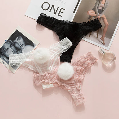 Cotton Rabbit Tail Waist Thongs