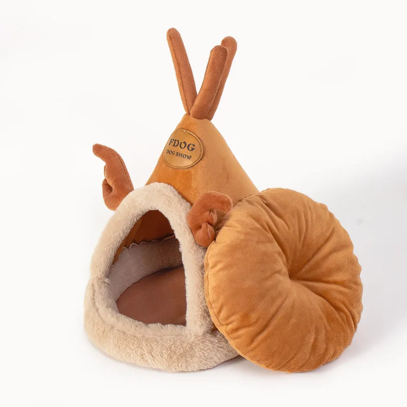 Warm Washable Tent Style Pet Bed