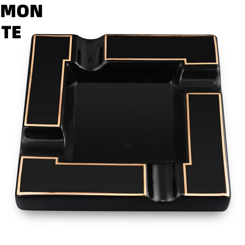 Large 4-Slot Ceramic Cigar Ashtray