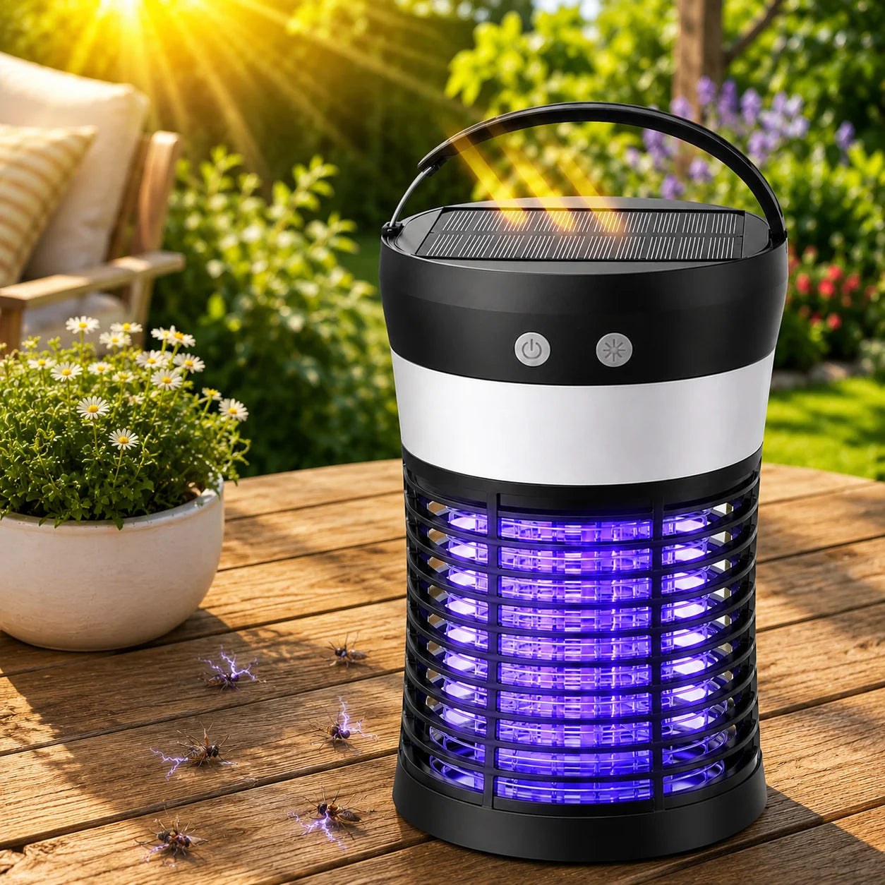 Electric Solar Mosquito Killer 3000V Rechargeable