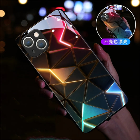 Geometric LED Light Glowing Luminous Phone Case For Samsung