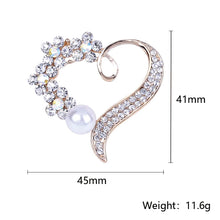 Valentine's Day Romantic Rhinestone Heart Brooches
