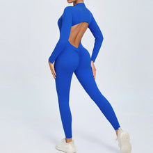 Seamless Zippered Long-Sleeved One-Piece Jumpsuit