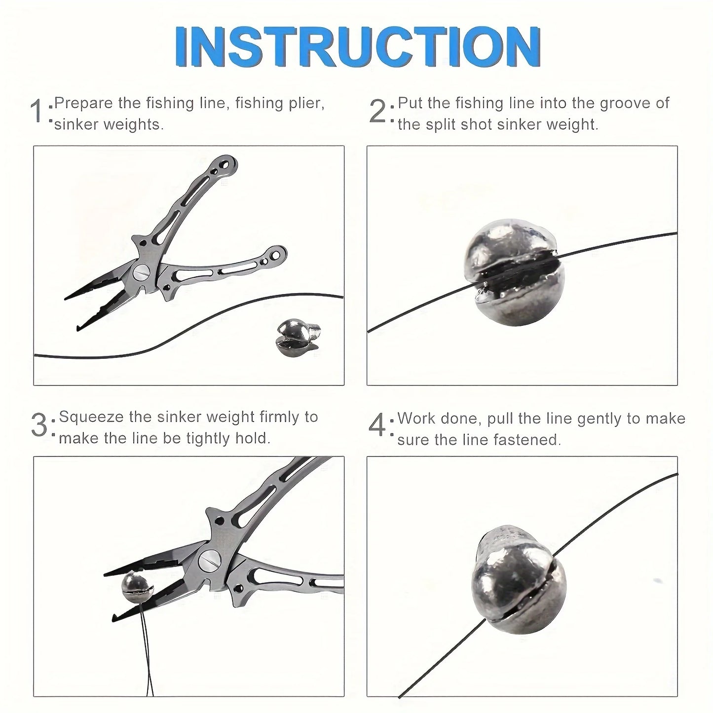50Pcs Removable Split Shot Fishing Weights