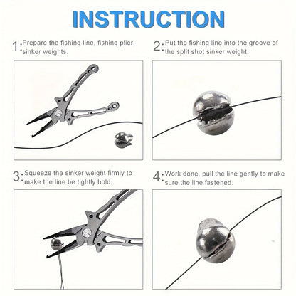 50Pcs Removable Split Shot Fishing Weights