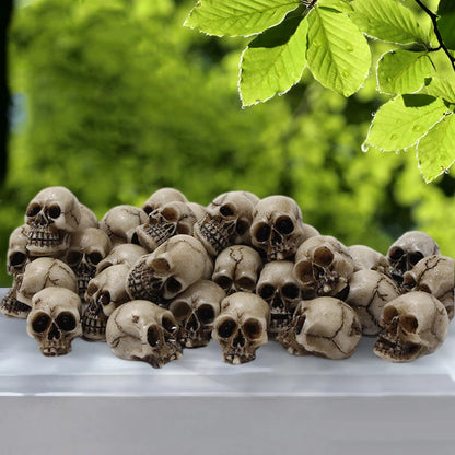 20-Piece Mini Miniature Gothic Skull Sculptures Set