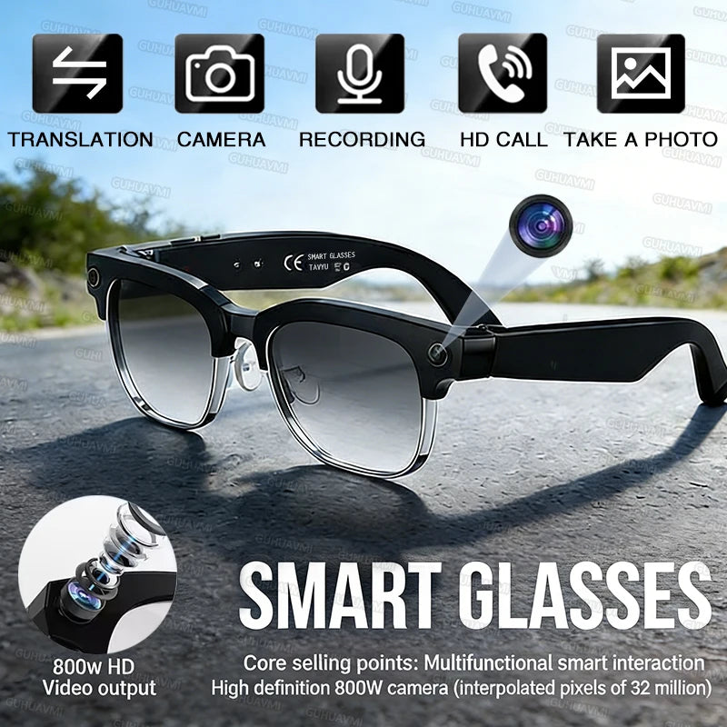 8MP Ultra-Wide HD Camera Smart Glasses