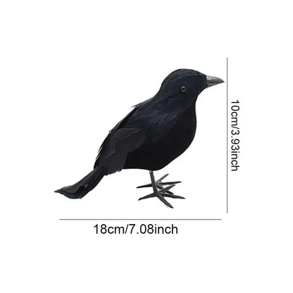 6Pcs Realistic Artificial Black Crow Halloween Props