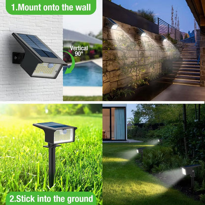 62 LED Outdoor Solar Spot Lights - Motion Sensor Landscape Waterproof Spotlights