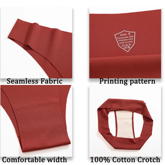 FINETOO 6Pcs Seamless Low Waist Panties