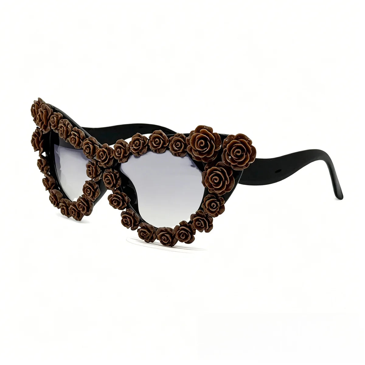 Gothic 3D Rose Cat Eye Sunglasses