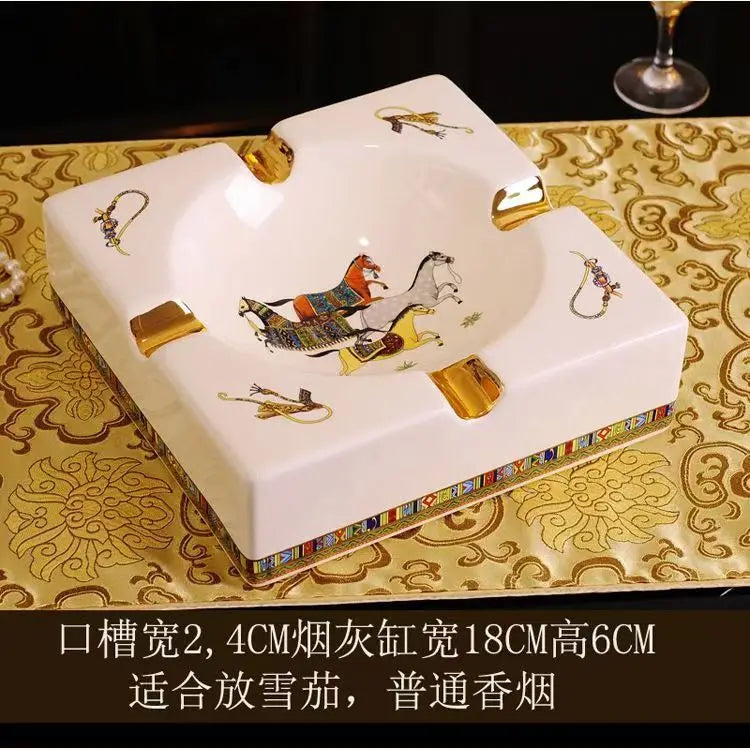 European Style Luxury Ceramic Cigar Ashtray