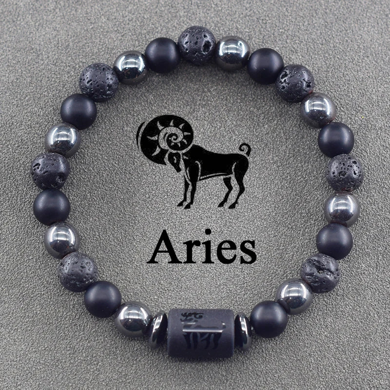 12 Zodiac Sign Constellation Beaded Charm Bracelet