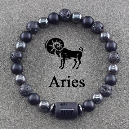 12 Zodiac Sign Constellation Beaded Charm Bracelet