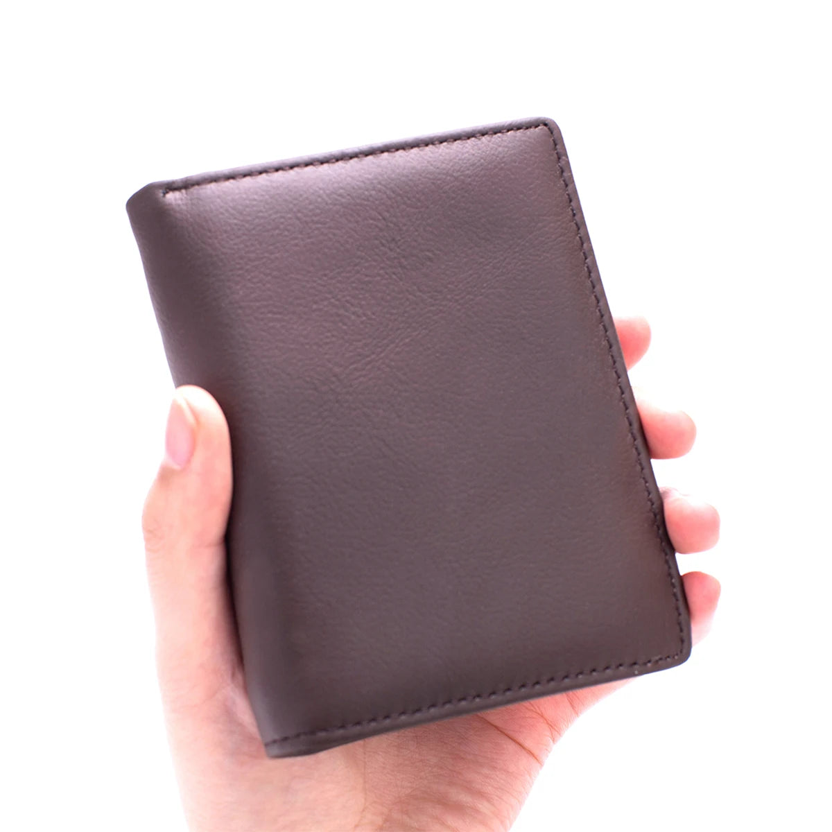 Men's Genuine Leather Bifold Wallet with Zipper Coin Pocket