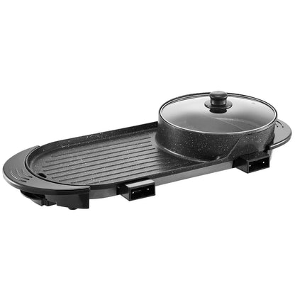 Hot Pot with Grill, 2200W 2-in-1 Electric Smokeless Grill and Hot Pot