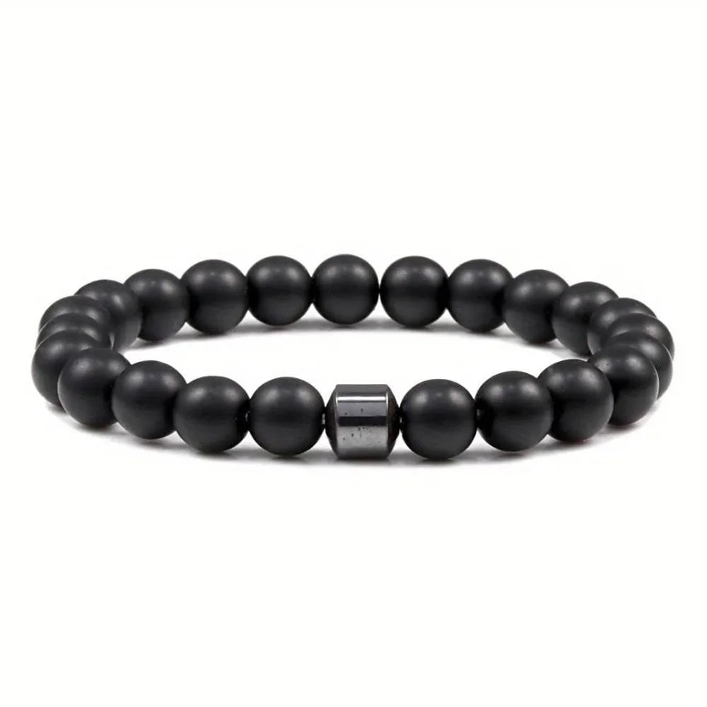 Magnetic Tiger Eye Lava Map Shimmer Malachite Stone Bracelet