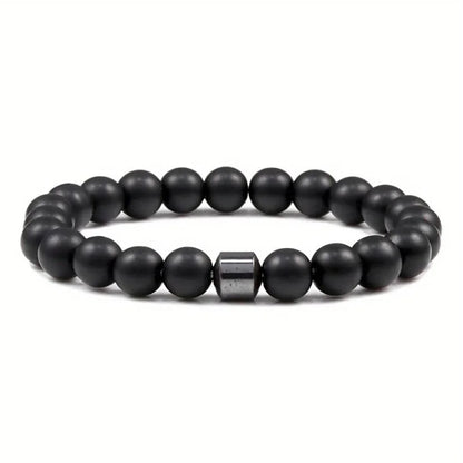 Magnetic Tiger Eye Lava Map Shimmer Malachite Stone Bracelet