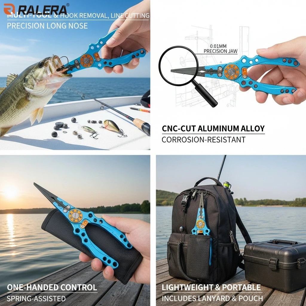 Aluminum Fishing Pliers & Landing Net Tackle Set