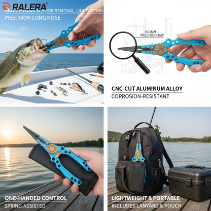 Aluminum Fishing Pliers & Landing Net Tackle Set