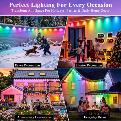 AILBTON 400FT Permanent Outdoor RGBIC Smart Eave Lights