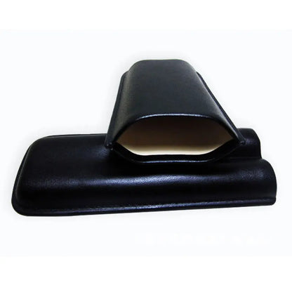 2 Tube Black Leather Cigar Holder Case