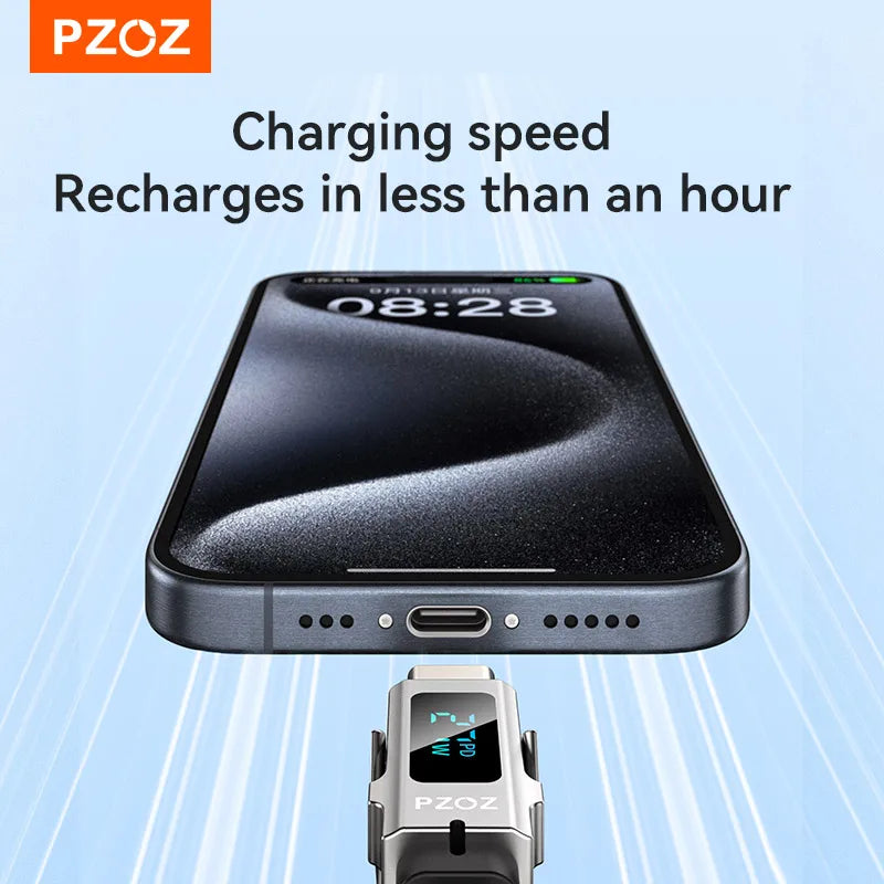PZOZ 140W 4-in-1 Fast Charging Cable with TF Card Reader & Digital Display