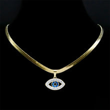 Vintage Crystal Evil Demon Eye Choker Necklace