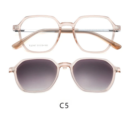 Magnetic Clip-On Polarized Sunglasses & Optical Eyeglass Frame Set