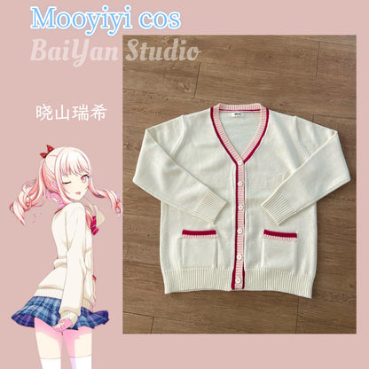 Akiyama Mizuki Cardigan Cosplay Costume Set - Project Sekai Stage Outfit with Sweater & Skirt